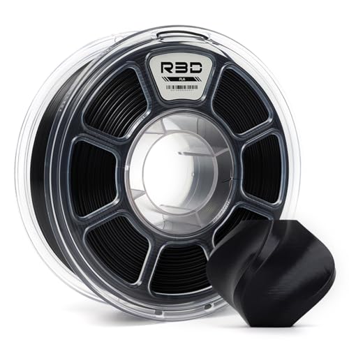 R3D PLA 3D Filament 1.75mm, 0-370 mm/s High-Speed Printing, Dimensional Accuracy +/- 0.02mm, 1KG (2.2lbs) Clear Plastic 