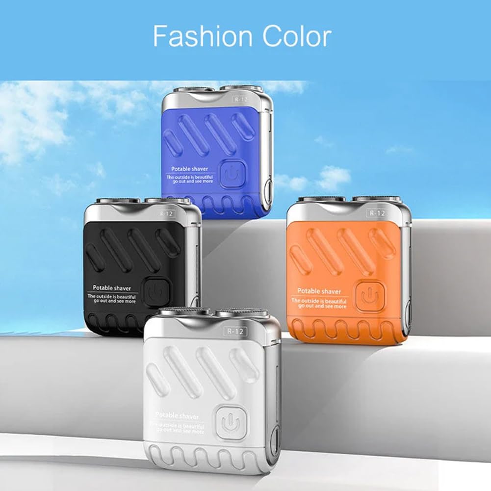 Mini Rasoio Elettrico Rotante Tascabile a Doppio Anello, Rasoio Portatile for Uomo E Donna, Rasoio Impermeabile Ricaricabile Tramite USB, Rasoio a Doppia Testa Bagnato E Asciutto for Viaggi(Mixed)
