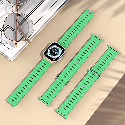 Image of IBS Ultra Seris 8 Smart Watch Men Two Watch NFC Door Unlock Smartwatch Bluetooth Call Wireless Charge Fitness Bracelet (Ultra Pistachio Rubber Strap (PRS))