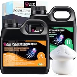 LET'S RESIN Polyurethane Resin, 60oz 2 Part Casting Resin, Fast Cured Resin within 10 Minutes, Ultra Low Viscosity & Low Odor Pourable Liquid Plastic for Casting Models, Prototypes & Other Resin Craft