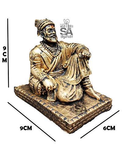 Image of Plastic Chhatrapati aji The Legend of Maharashtra Statue, GOLD MATTE COLOUR, Standard, 4 Inch