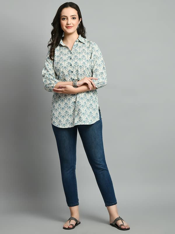 Image of Meesan Women's Casual Ethnic 3 /4 Sleeve Printed Tunic