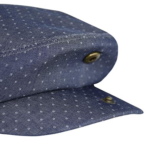 Men's Thick Cotton Summer Newsboy Cap SnapBrim Ivy Driving Stylish Hat (Denim Dot-2923, L/XL)