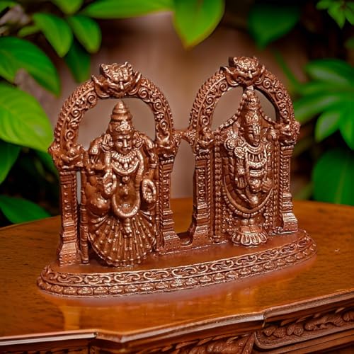 Image of Lord Balaji with Bhudevi Murti - 1.8 in - Pack of 1