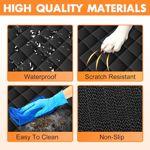Image of NECKORY Backseat Cover for Dogs, Waterproof and Non-Slip Pet Bench Seat Covers, Car Seat Protector for Back Seat, Universal Size Rear Car Seat Cover Fits Cars, Trucks and SUVs, L-Carbon Black