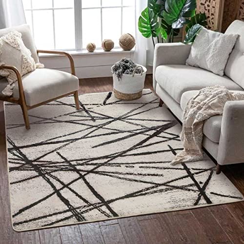 Calore Alfombra de área artística Tradicional para Sala de Estar para Dormitorio Alfombras Grande de área Suave Alfombra de habitación (80 x 120 cm, Beige)