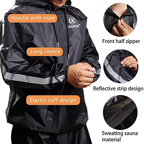 Lardrok Heat Trapping Suit Sweat Sauna Suit Sauna Suit For Men And Women Hot Sweat Suits Gym Workout Zipper Hoodie Sauna Suits (Jacket, 5Xl) #TOP3