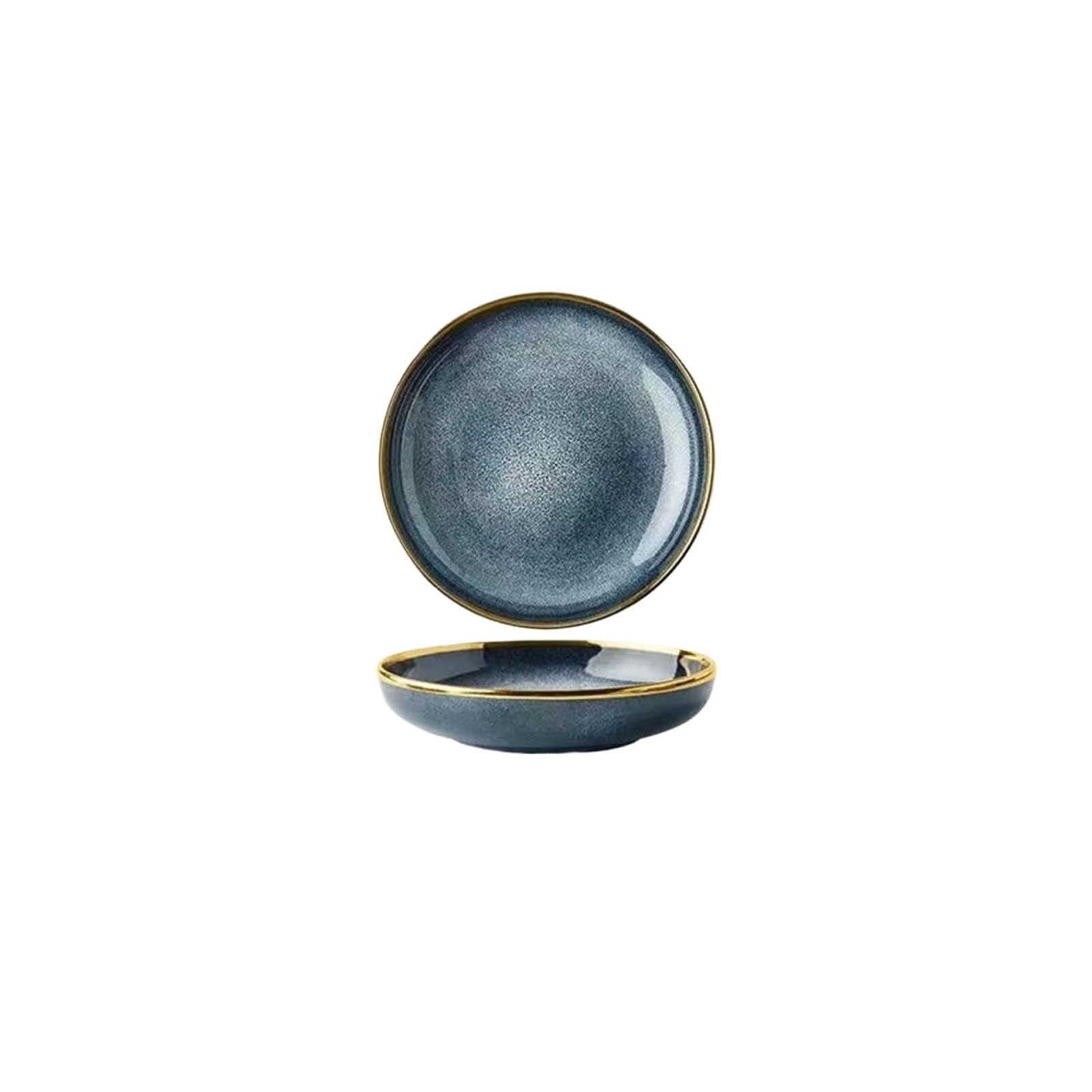 Keramik-Geschirr-Set – 19,1 cm tiefe Teller, Serviergeschirr, Dessertteller, Steakteller, Salat- und Suppenschalen – komplettes Geschirr für Zuhause