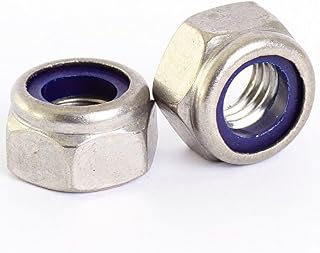 Bolt Base 6mm A2 Stainless Steel Nylon Insert Nyloc Nylock Lock Nuts M6 X 1.0mm Pitch - 25