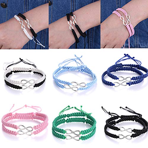 Image of COLORFUL BLING Lucky 8 Infinity Couple Bracelet Braided Leather Rope Bangle Wrist Adjustable Chain Fit 7-9 Inch for Lover Friendship