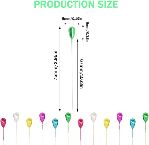 Miniatura 2 de Hocansen 150 alfileres de costura de perlas de lágrima de 1.378 in, alfileres de ramillete de boda para manualidades, manualidades, joyería,