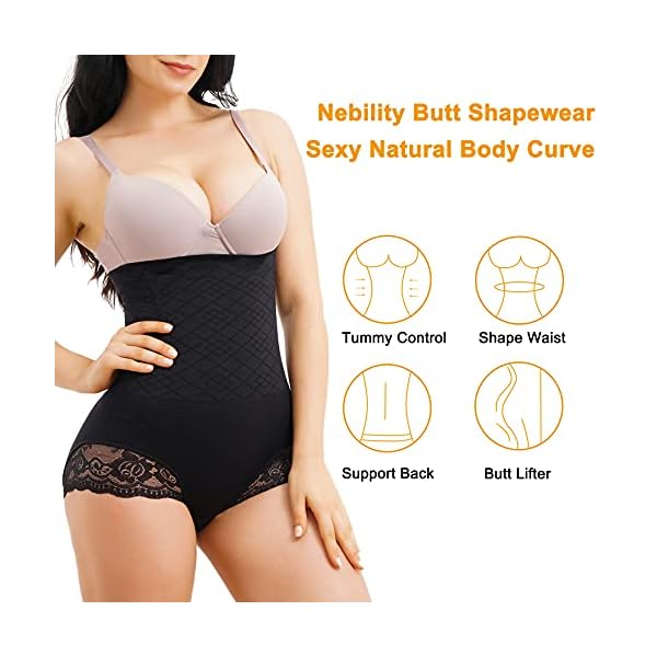 GAODI-Nebility-Women-Body-Shaper-Butt-Lifter-Hi-Waist-Panty-Seamless-Waist-Trainer-Tummy-Control-Shapewear Nebility Women Body Shaper Butt Lifter Hi-Waist Panty Seamless Waist Trainer Tummy Control Shapewear (XL/2XL, Black)