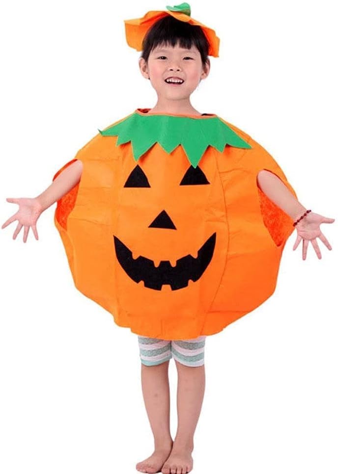 Partysanthe Unisex Halloween Pumpkin Costume Kids Children Halloween Party Outfit 2 to 6 yrs non woven fabric cloth