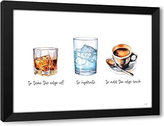 ArtDirect Daily Drinking Schedule Custom Framed Art Print Giclee Print or Canvas Options with Various Sizes and Customization by Lux + Me Designs