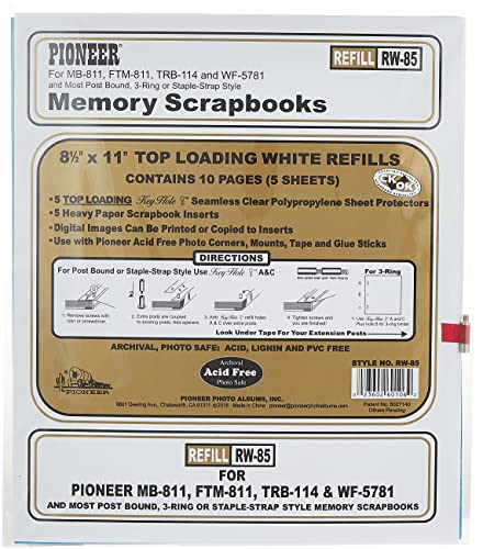 Pioneer Page Protector 8.5X11 5pk Holds 10 Pages W5 Inserts