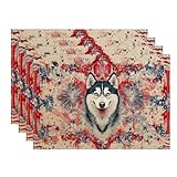 Lot de 4 sets de table vintage rustiques pour table de salle à manger, fête de...