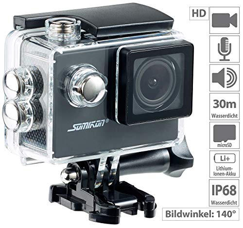 Somikon HD 720p Action Camera: HD-Action-Cam DV-1212 mit 720p-Auflösung, Unterwasser-Gehäuse, IP68 (Action Kamera HD… – Bild 3
