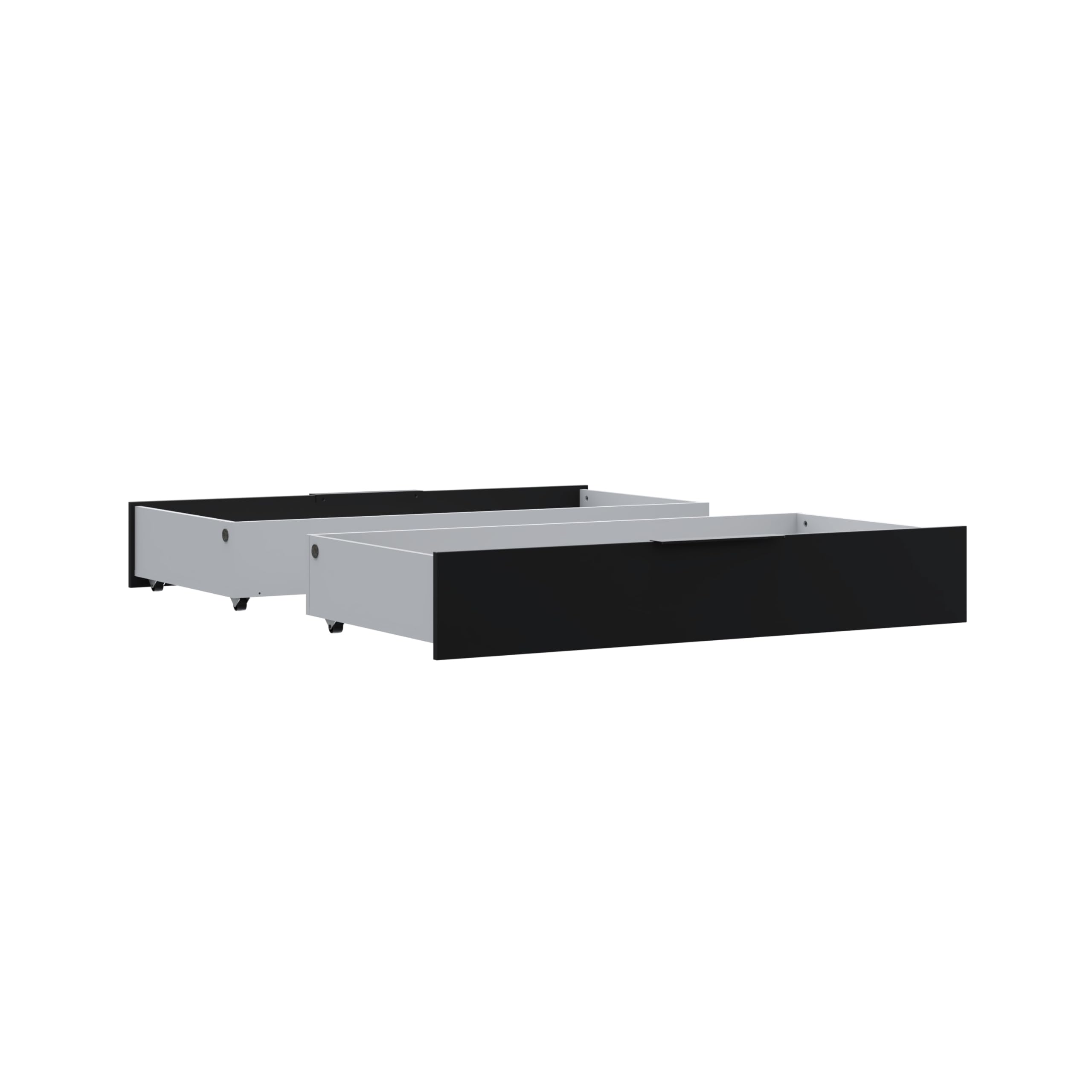 Forte JABIM 2 Kommode 120 130, Kommode mit 2 Schubladen, Modernes Sideboard, Wohnzimmerkommode, Schlafzimmerkommode, Holzwerkstoff, Schwarz/Grau, 126,4 cm breit x 20,6 cm hoch x 60 cm tief