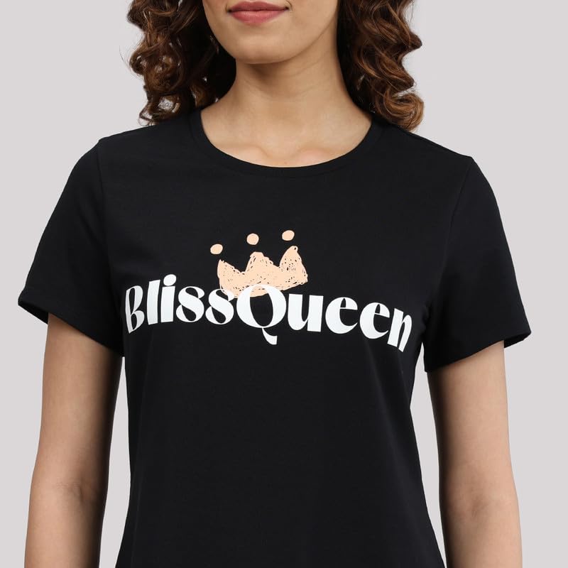 Image of BlissClub Women's Solid Regular Fit T-Shirt