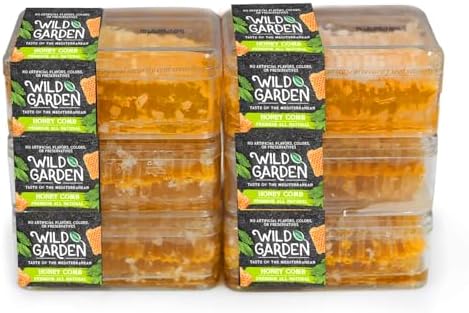 Wild Garden 100% Raw Pure Bee Honeycomb - No Additives, 7.05oz (Pack of 6)