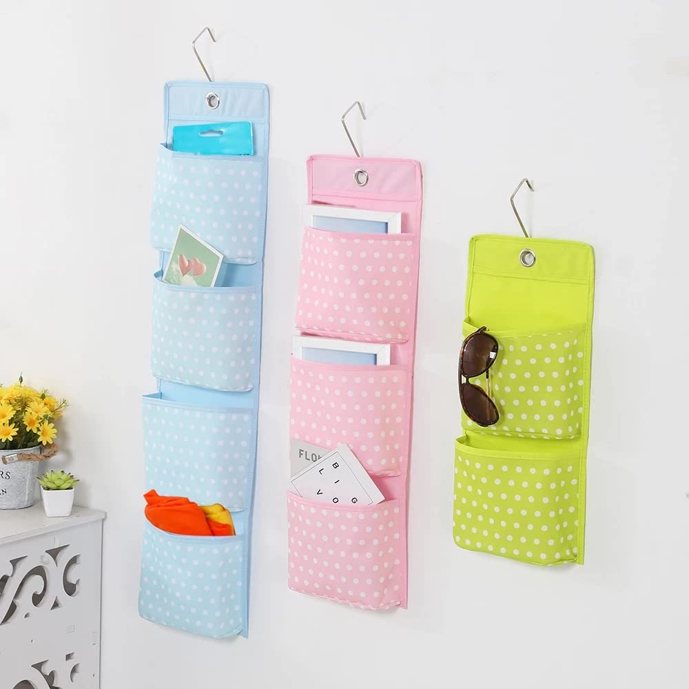 YXSH Organizador Colgante De 4 Capas, Calcetines De Rejilla Múltiple Ropa Interior De Juguete Llaves Clasificación Almacenamiento Bolsa Puerta Armario para Colgar En La Pared Multiuso