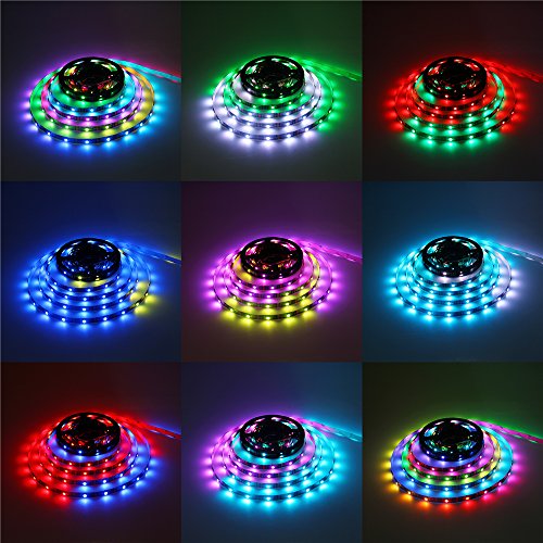 Image of ALITOVE WS2812B LED Strip Addressable RGB LED Pixels Strip Programmable Dream Color Digital LED Ribbon Light 16.4ft 150 LEDs 5V Compatible with Raspberry Pi for Home Theater Bar Decor DIY Lighting