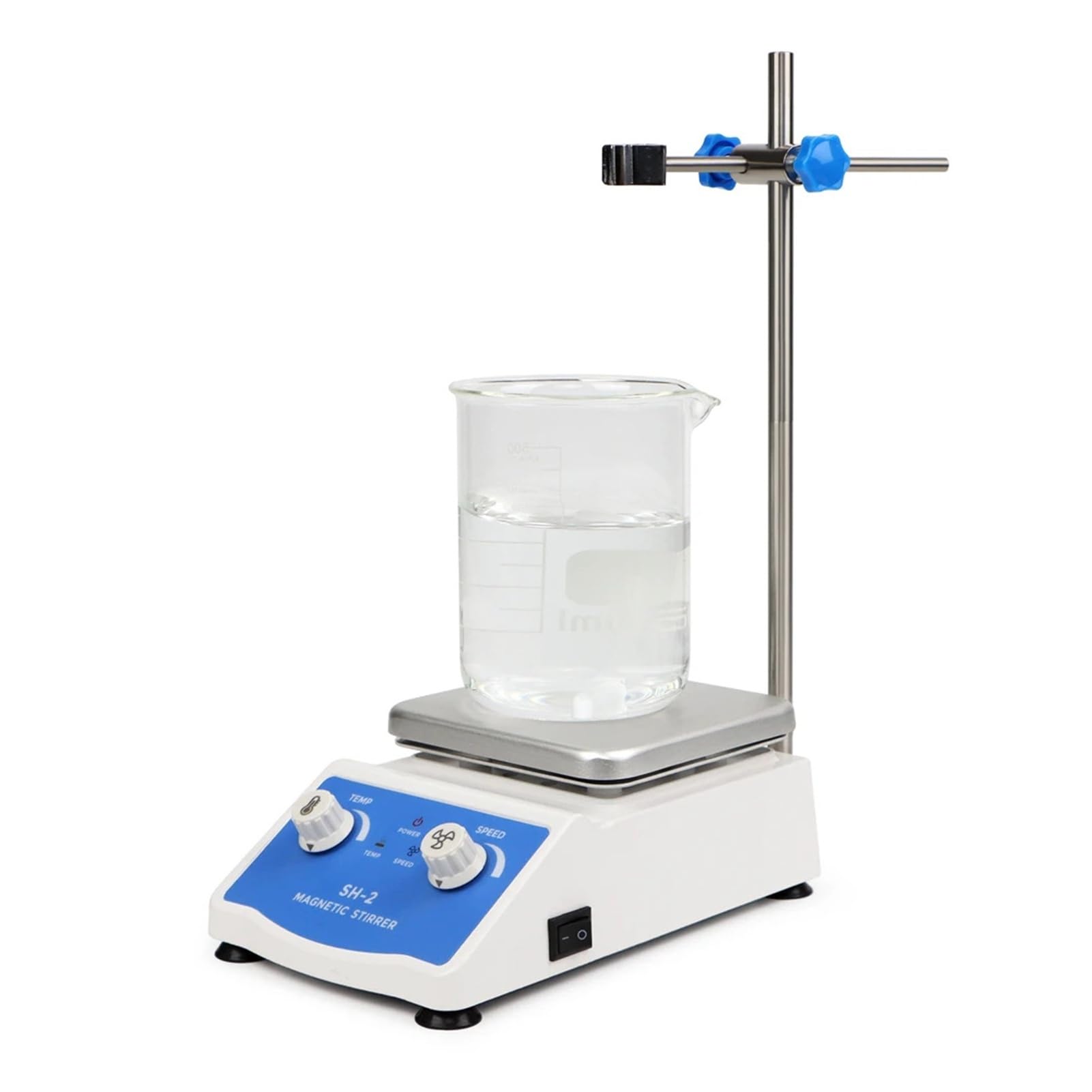 Agitador Magnético Agitador magnético con calefacción, pantalla digital, agitador termostático, placa calefactora de laboratorio, 2 l, 1600 rpm(EU)