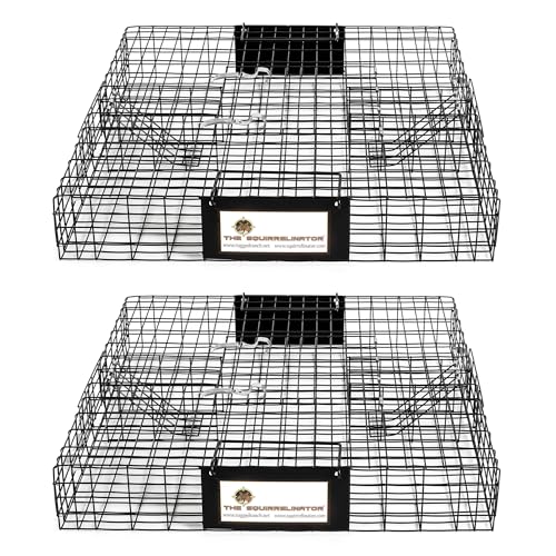 Rugged Ranch 2-Pack Squirrelinator Squirrel Trap Cage, Humane Live Rodent Control – Large Outdoor...