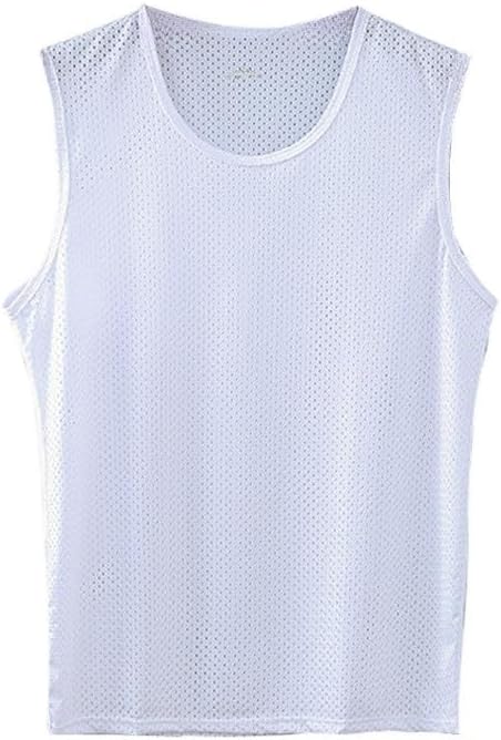 Tank Top Men's Summer Sleeveless Sports Fitness Muscle Shirt Gym Undershirt Men Sleeveless Undershirt Bodybuilding Functional Shirt Mesh Tank Top Large Sizes Breathable Tank Top