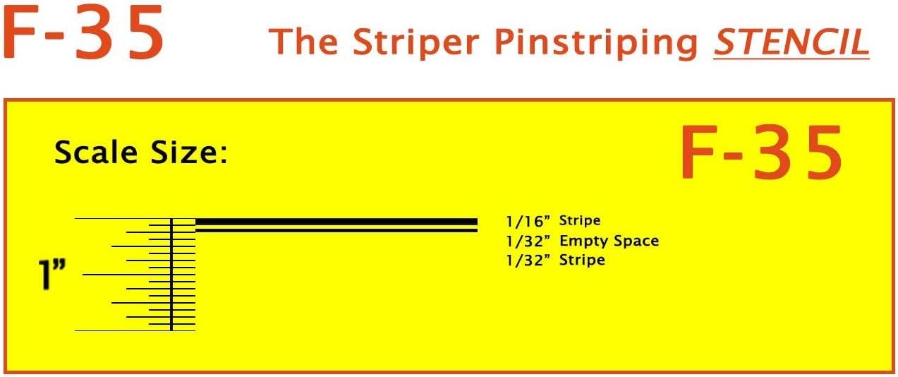 Finesse The Striper double-lined Pinstriping Stencil Tape Kit for Custom Painted Pinstripes for Cars and Trucks (1/16" Stripe, 1/32" Space, 1/32" Stripe) (F-35) (42 Feet)