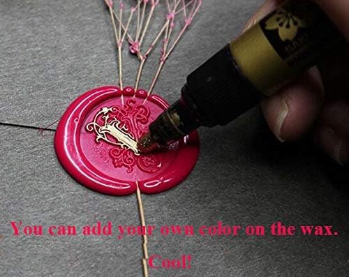 Miniatura 7 de CTEB Star Moon Moonlight - Kit de sellos de cera con mango de madera, cuchara derretida, palitos de cera, juego de caja de regalo para decoración,