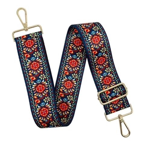Model Worker Canvas Purse Strap 2" Wide Handbag Purse Strap Adjustable Crossbody Guitar Strap with Gold Metal Buckle (Style9, 2") Cover