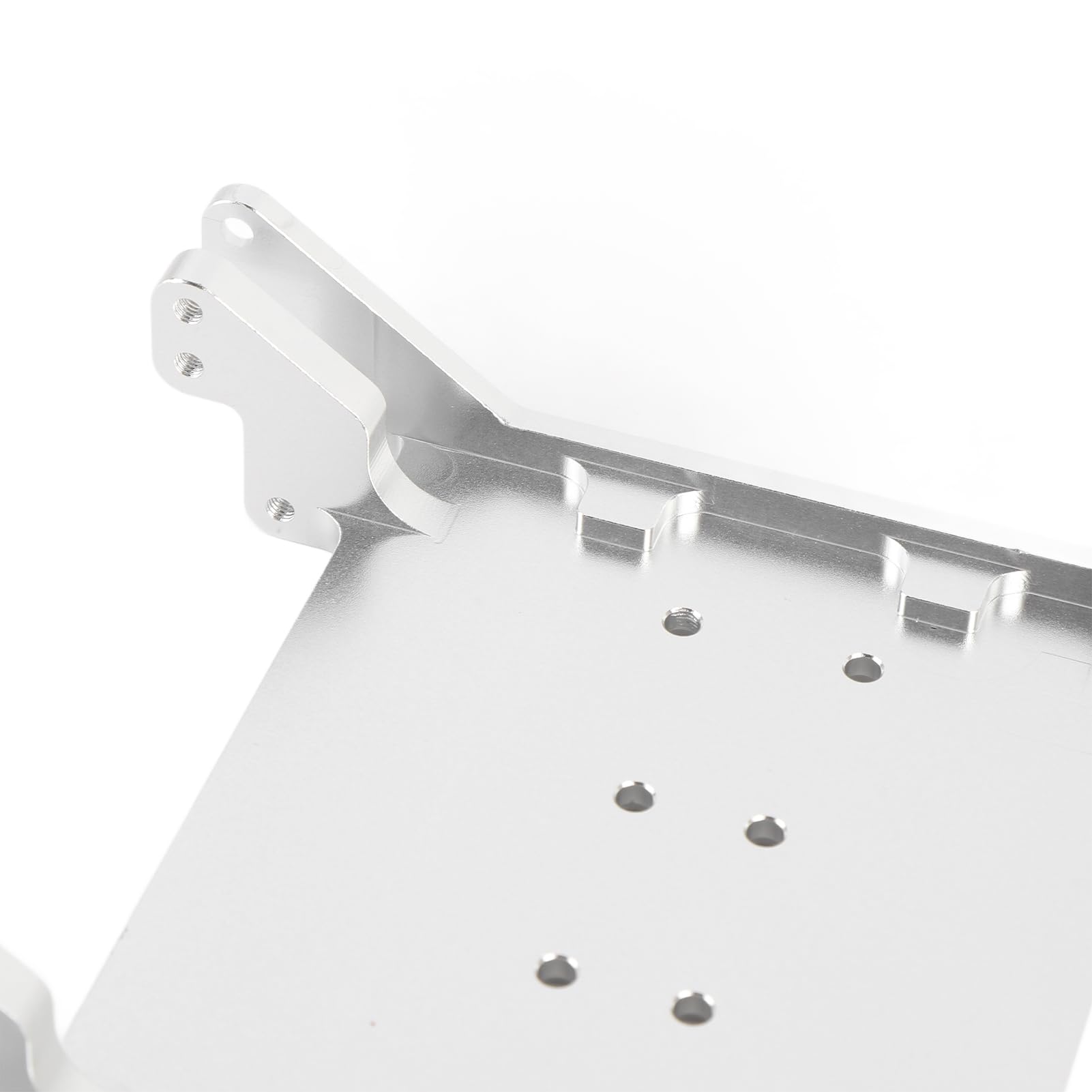 Protección contra el empotramiento del chasis del coche RC de aleación de aluminio ligero con múltiples agujeros, para RR10 1/10 RC Car (plata)