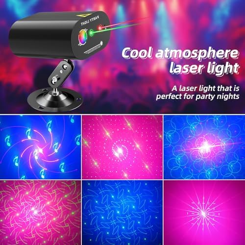 Mslitely -Bola de discoteca para DJ, luz estroboscópica LED para escenarios, proyector de luz, ideal para fiestas navideñas/raves/clubes/bares/decoración del hogar, regalos de cumpleaños y fiestas.