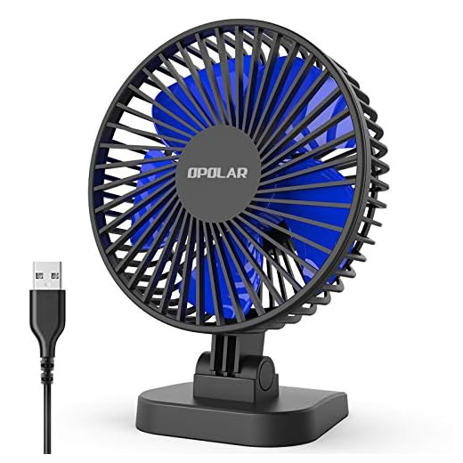 OPOLAR USB Desk Fan, Small but Mighty, Quiet Portable Fan for Desktop Office Table, 40° Adjustment for Better Cooling, 3 Speeds, 4.9 ft Cord