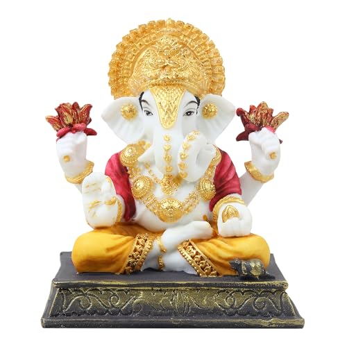 Image of ARMONIA Premium Marble Dust Lord Ganesha Idol for Home Decor - 6 Inch Handmade Ganesh Murti,Vinayak Ganpati Statue for Mandir, Office Desk |Best Spiritual Gift for Wedding & Housewarming