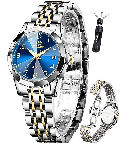 OLEVS Women's Wrist Watches, Small Wrist Stainless Steel Watch for Women, Fashion Dress Analog Quartz Ladies Watch