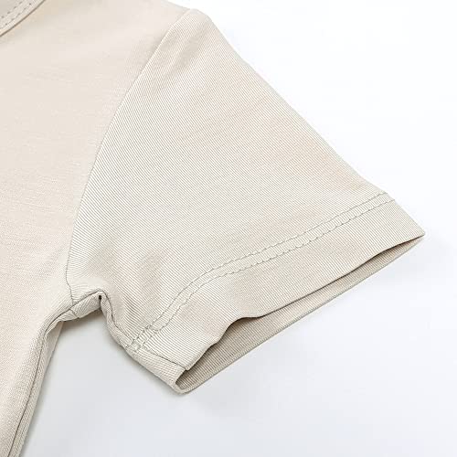 Kids Tales Bamboo Rayon Short Sleeve Pajamas Set 2 Pcs Girls Boys Solid Snug Fit Sleepwear Toddler Bamboo Viscose Jammies3