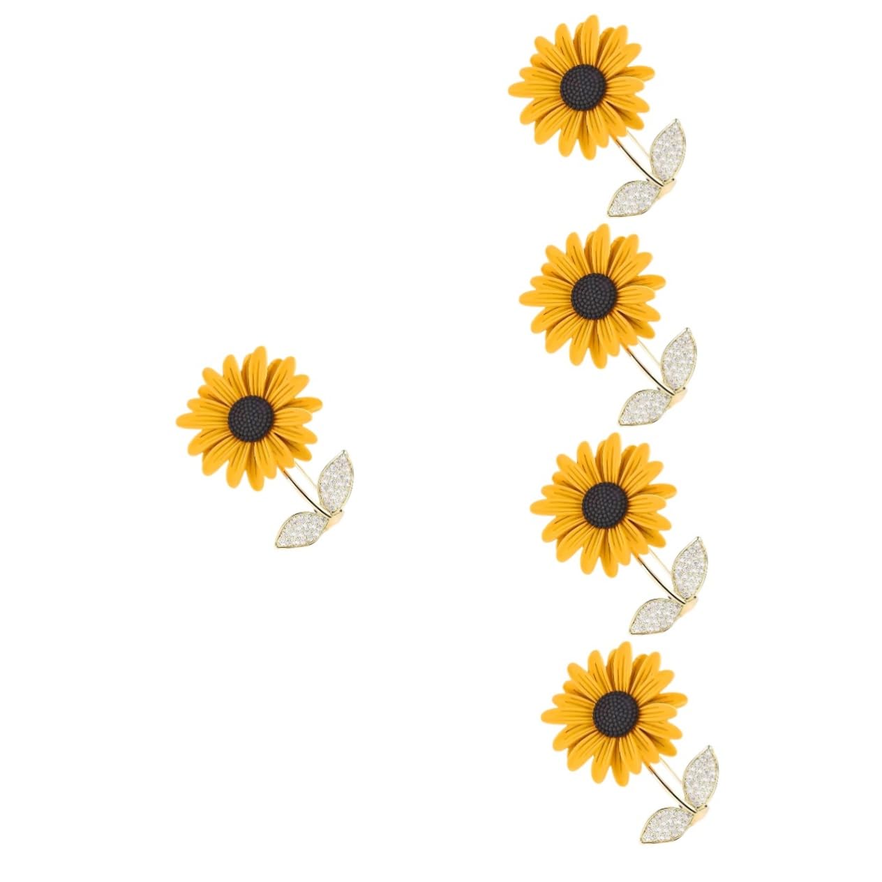 PRETYZOOM 5st Sonnenblumenbrosche Für Damen Strass Brosche Hochzeitsbankett-brosche Jacken Kristallbrosche Vintage Anstecknadel Bling-neuheits-pin Jahrgang Kupfer Rucksack Fräulein