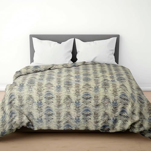 Image of LINENWALAS Premium Printed 100% Cotton Single Duvet Cover | Comforter Cover |Rajai Cover | Quilt Cover with Zipper Closure 60 x 90 Inches (Driftwood, Single Size)