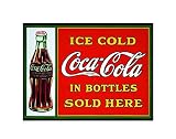 Plaque Murale en métal avec Inscription « Ice Cold Coca in Bottles Sold Here » (200 mm x 150 mm)