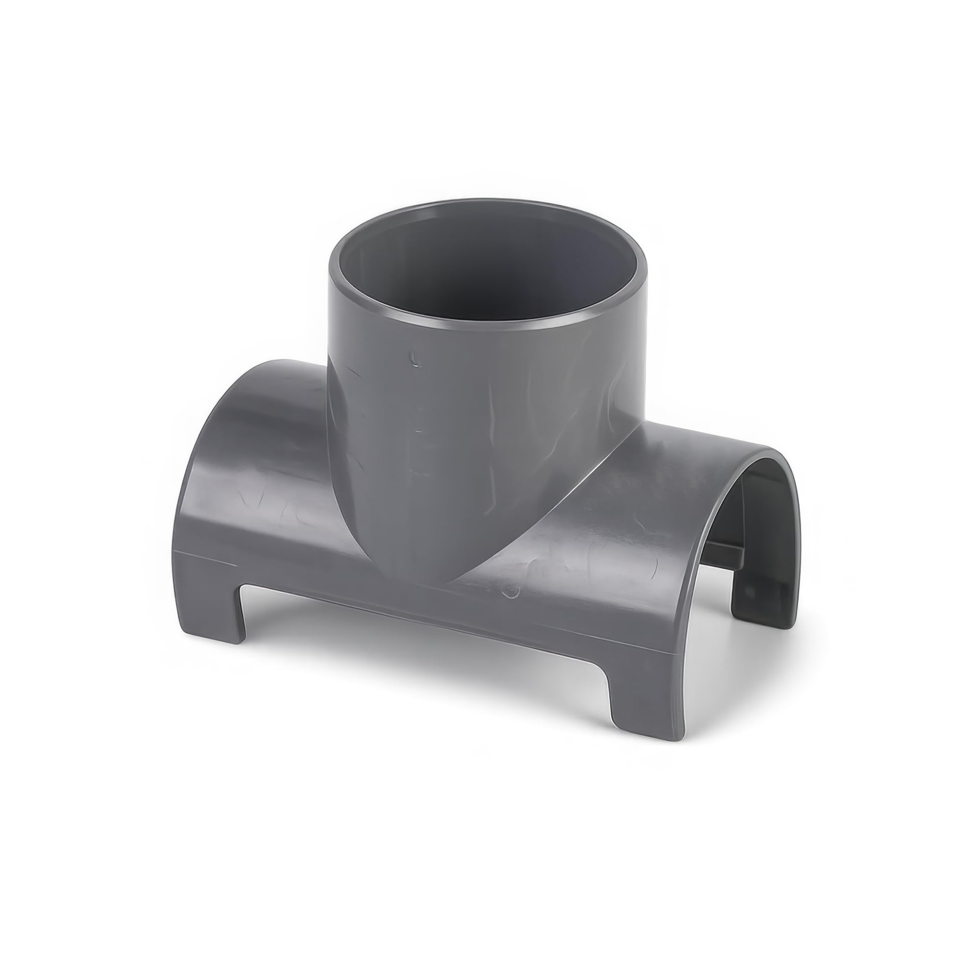 Injerto PVC 110mm con Salida 110mm a 90° con Abrazadera – Collarín PVC Gris para Tuberías de Saneamiento | Conexión Rápida y Estanca | FLUVIA