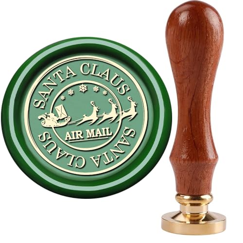 Christmas Wax Seal Stamp Santa Claus Wax Seal Stamp with Deep Engrave Great for Gift Decoration Christmas Cards New Year Envelopes Wax Sealing (Santa Claus)
