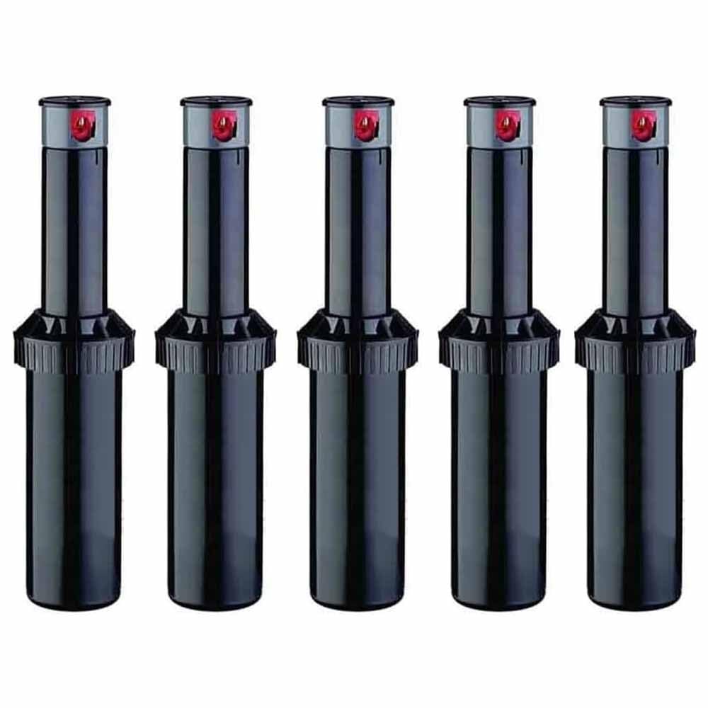 Suinga Aspersores de Riego K-Rain SuperPro 3/4'' | Pack 5 Aspersores de Turbina de Angulo Ajustable Profesional | Alcance 7,9 a 14,9 Metros | Control de Caudal | Sectorial y Circular