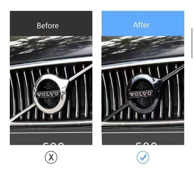 Auto Abzeichen Logo Aufkleber für Volvo V60 2018-2022, Auto-Emblem Logo Aufkleber für Lenkrad Zubehör/Motorhaube Vorne und Hinten Kühlergrill Front Motorhaube