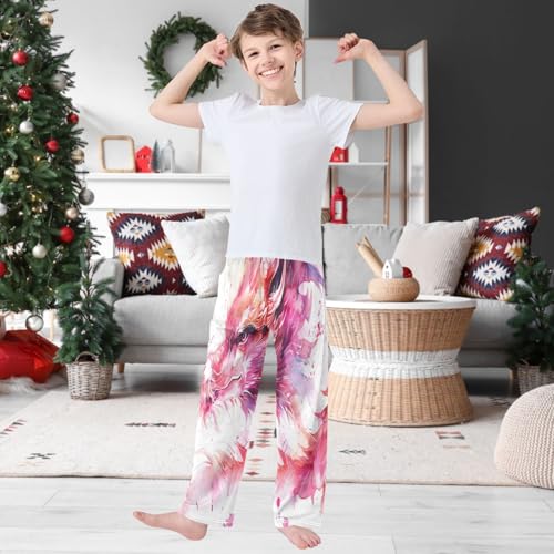 Boy's Pants Watercolor Chinese Dragon Jogger Pants Elastic Waist Long Bottoms Trousers with Pockets 6-14 Years2