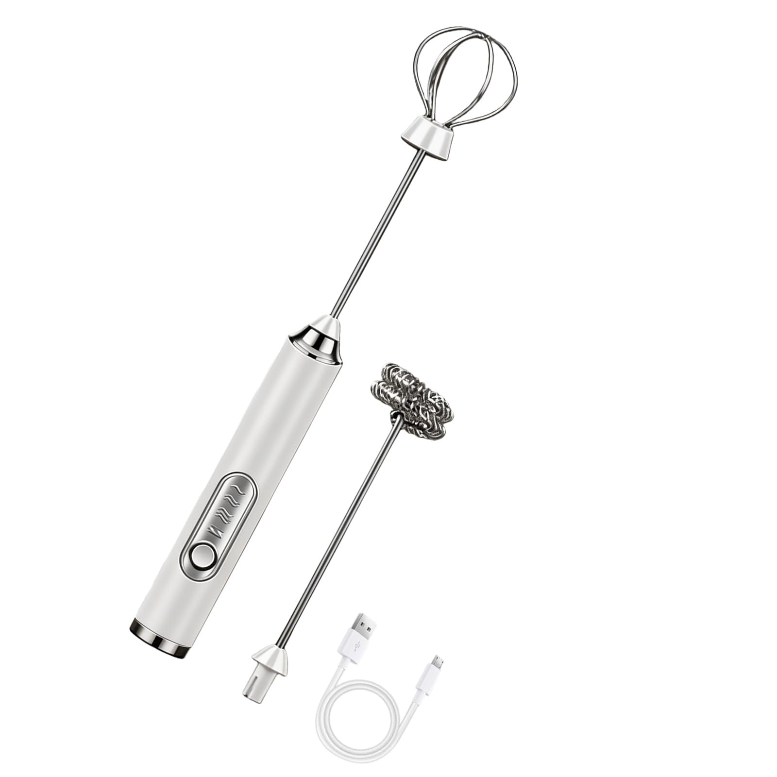 Oxxggkao Rechargeable Milk Frothing Wand with Detachable Whisk Head Automatic Stirring Function for Coffee Eggs Fast Whisking Electric Whip