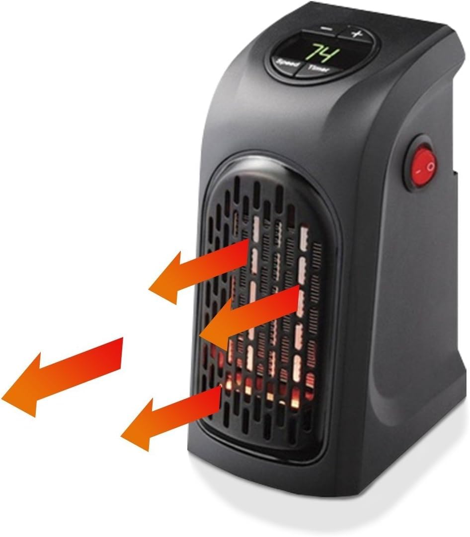Elektryczny grzejnik 400 W, z mini wtyczką, uchwyt ścienny, chłodnica, ogrzewacz na zimę