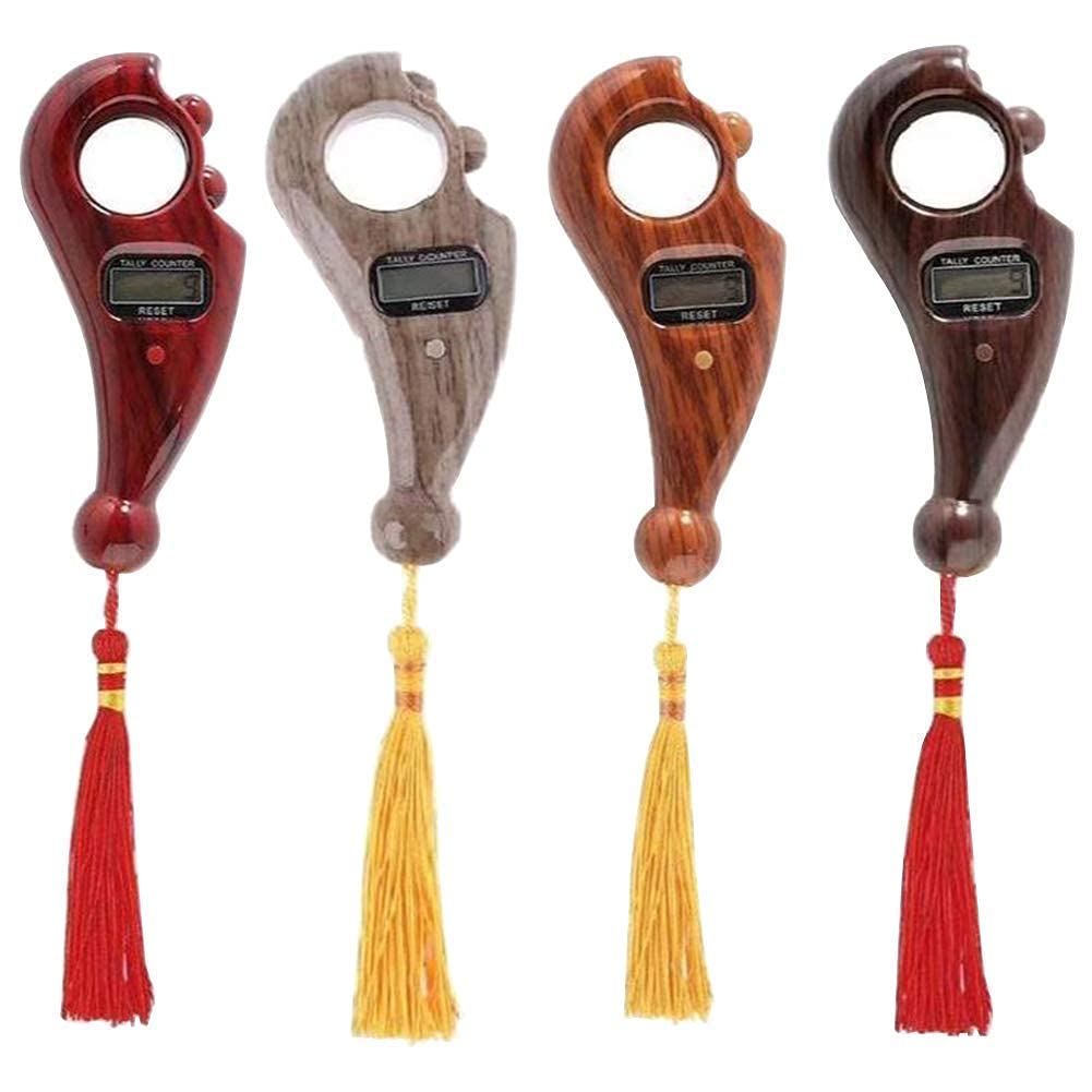 SayYes Prayer Beads Finger Counter for Pooja Meditation Prayer Japa Puja Mala Plastic Bead Portable Rotating Digital Counter (Maroon)-image-12