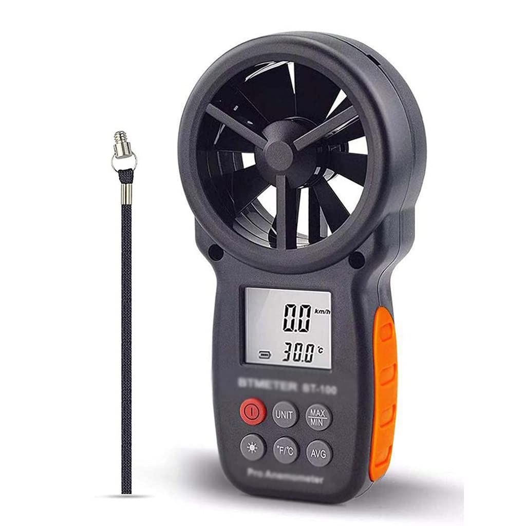 n/a Digital Anemometer Handheld Wind Speed Meter Bt-100 for Measuring Wind Speed, Temperature and Wind Chill with Backlight Lcd